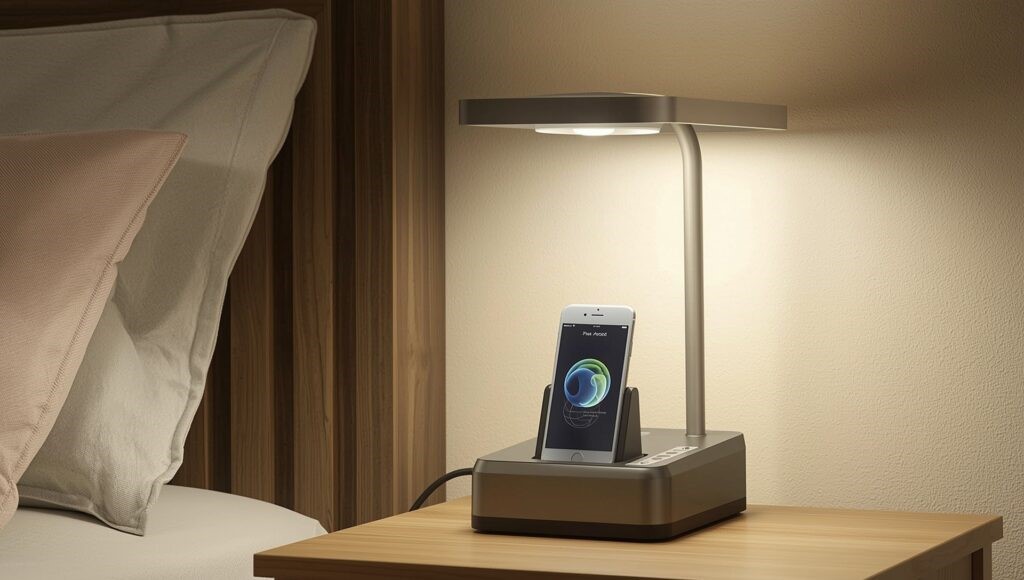 Table Lamp with USB Port and Outlet